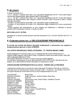 Convocazione 3 giornata