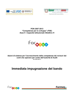 Immediata impugnazione del bando