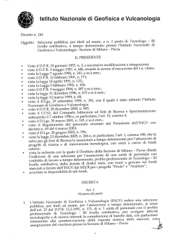DP n. 244 - L`Istituto - Istituto Nazionale di Geofisica e Vulcanologia