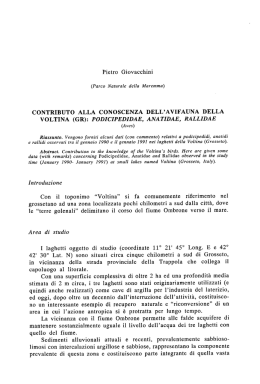 contributo alla conoscenza dell`avifauna della
