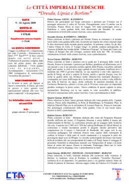 Le CITT IMPERIALI TEDESCHE &mdash;Dresda, Lipsia e