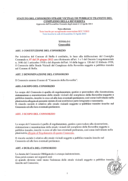 STATUTO DEL CONSORZIO STRADE VICINALI