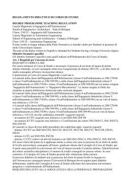 Regolamento didattico del Corso a.a. 2014/15