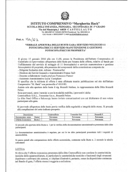 verbale apertura buste e aggiudicazione gara fornitura e