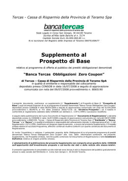 Supplemento al Prospetto di Base Zero Coupon luglio 2008