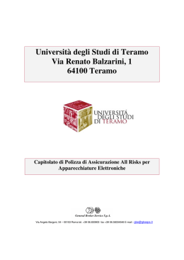 Universit&agrave; degli Studi di Teramo Via Renato Balzarini, 1 64100