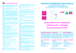 Regolamento - Centro Turistico San Nicola