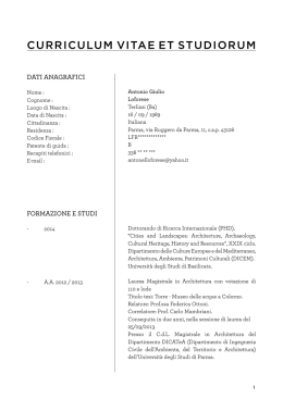 curriculum vitae et studiorum - Universit&agrave; degli Studi di Parma