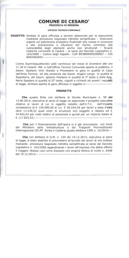 Verbale di gara - Comune di Cesar&ograve;