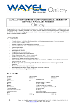 manuale utente d`uso e manutenzione della bicicletta elettrica a
