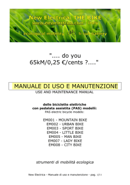 MANUALE DI USO E MANUTENZIONE