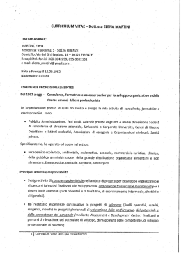 CURRICULUM VITAE -` Dott.ssa ELENA MARTINI