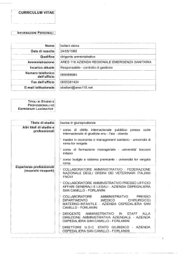 cv d.ssa elena bellani - Azienda Ospedaliera San Giovanni