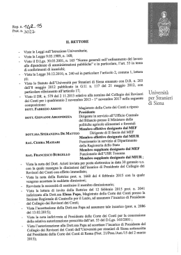 Decreto di nomina - Dott.ssa Elena Papa