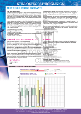 Test dello stress ossidante - Still Osteopathic Clinics Srl