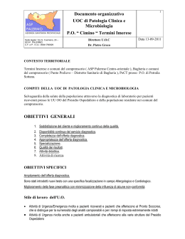 Documento organizzativo UOC di Patologia Clinica e