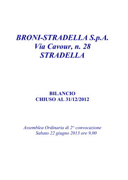 BILANCIO BRONI STRADELLA S.p.a. 2012