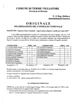 Vedi la delibera - Comune di Terme Vigliatore