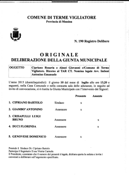 Delibera G.M. n. 190 2015