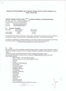 Convenzione Hotel Terme Nuova Suio 2015