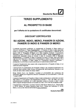 TERZO SUPPLEMENTO - db-X markets