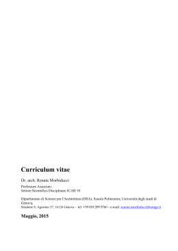 Curriculum - DSA - Universit&agrave; Degli Studi Di Genova
