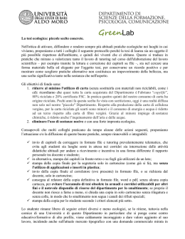 Indicazioni per la tesi ecologica