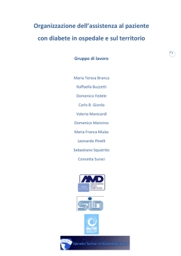 Organizzazione dell`assistenza alla persona con diabete in