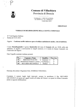Conferma tariffe rimborso spese ed utilizzo ambulatorio medico. Atto