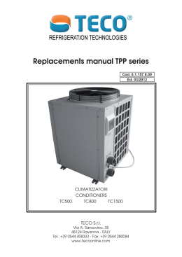Replacements manual TPP series