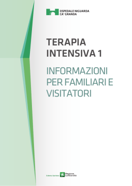 terapia intensiva 1 informazioni per familiari e visitatori