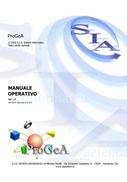 Manuale Operativo - SIA Sistemi Informatici per Azienda