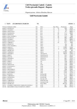 CdS Provinciale Cadetti - Home Page Fidal Venezia