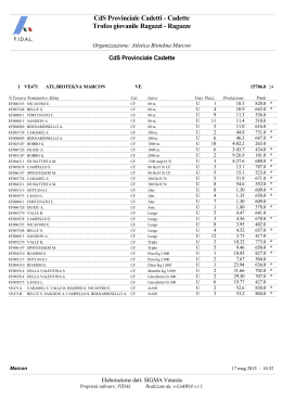 CdS Provinciale Cadetti - Home Page Fidal Venezia