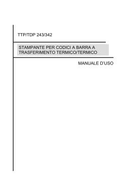 ttp/tdp 243/342 manuale d`uso stampante per codici a
