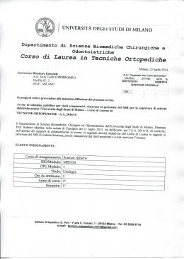 Corso di Laurea in Tecniche Ortopediche
