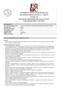 Manifesto (presentazione generale e annuale del corso)