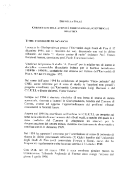 Laureata in Giurisprudenza presso l`Universit&agrave; degli Studi di Pisa il 17