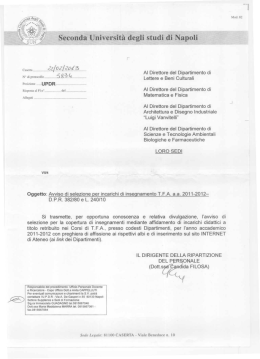 Dipartimento di Scienze e Tecnologie Ambientali Biologiche e