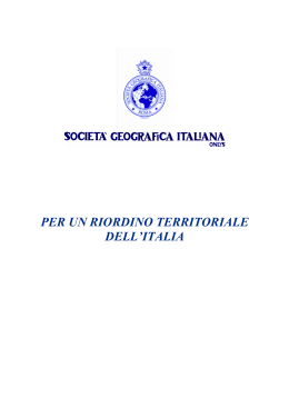 società geografica italiana - Per un riordino territoriale dell`Italia
