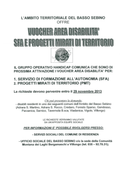 l`ambito territoriale del basso sebino offre