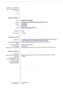 Curriculum - Azienda Ospedaliera di Padova