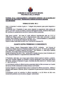 Verbale Gara n. 2 - Comune di Castelnuovo Magra