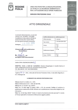 Atto dirigenziale n. 5 del 25 febbraio 2015