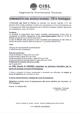 Corsi tfa sostegno