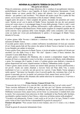 NOVENA ALLA BEATA TERESA DI CALCUTTA