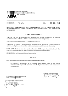 Approvazione del regolamento per la disciplina
