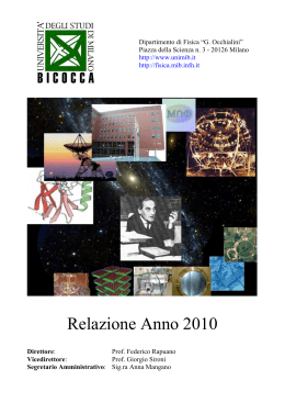 Relazione Anno 2010 - Dipartimento di Fisica G. Occhialini