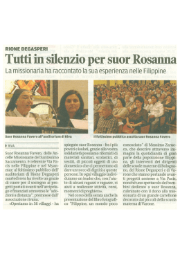 Tutti in silenzio per suor Rosanna