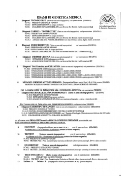 modulo esami genetica medica e test celiachia